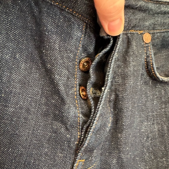 &Sons THE NEW FRONTIER 14OZ SELVEDGE ANTI-BAC RAW DENIM JEANS size 34 - Picture 4 of 16